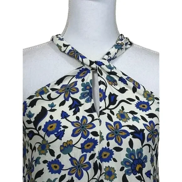 Sezane Blue and Cream Floral Maxi Dress - Picture 4 of 5